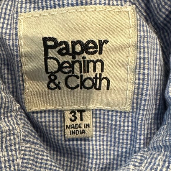 Paper Denim & Cloth Boys Gingham Button-Up Shirt – Size 3T - Picture 2 of 4